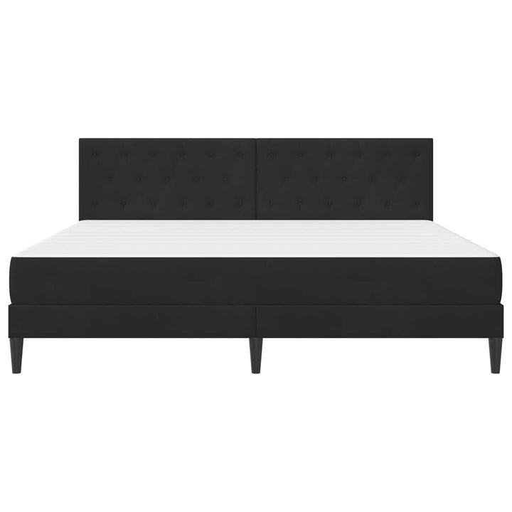 Sengeramme med madras med hovedgærde Sort 180 x 200 cm Fløjl