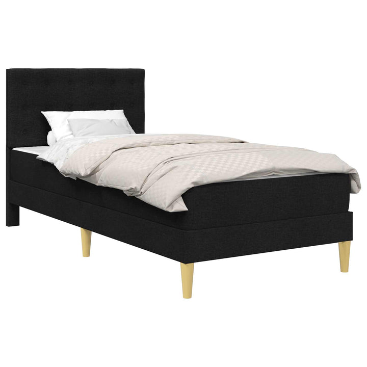 Sengeramme med madras med hovedgærde Sort 90 x 190 cm Stof