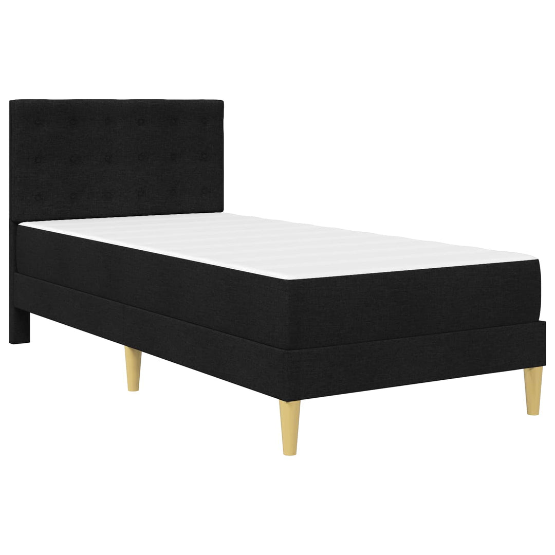 Sengeramme med madras med hovedgærde Sort 90 x 190 cm Stof