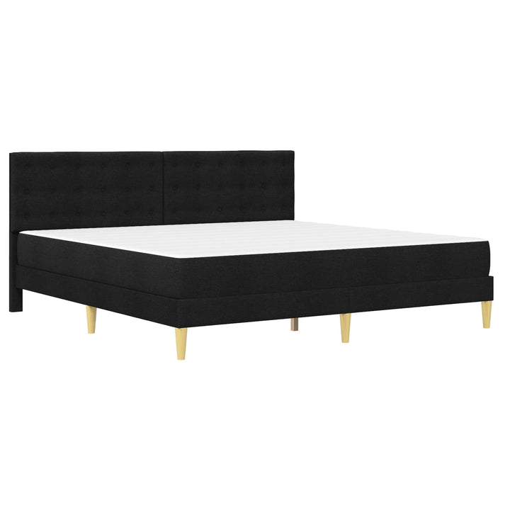 Sengeramme med madras med hovedgærde Sort 180 x 200 cm Stof