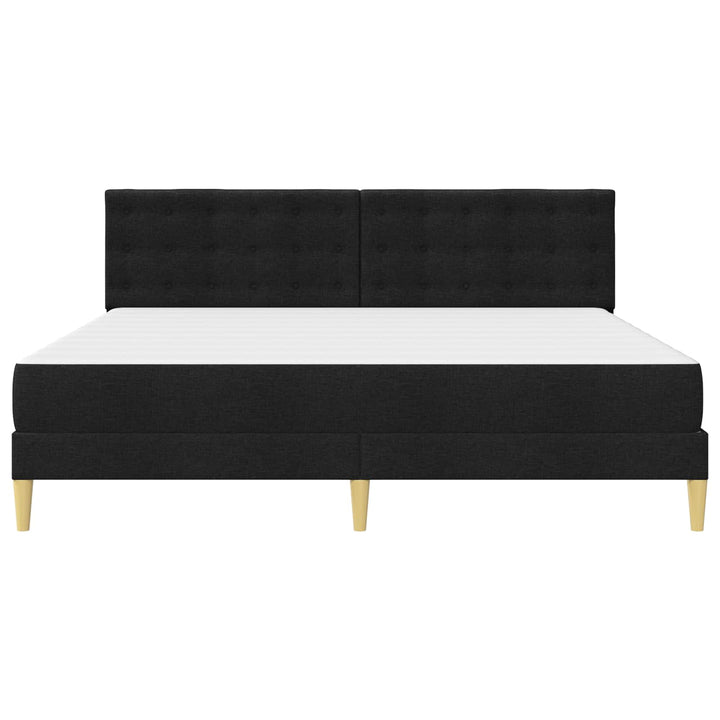 Sengeramme med madras med hovedgærde Sort 180 x 200 cm Stof