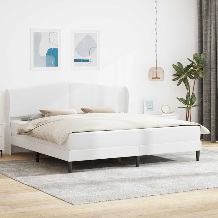 Sengestel med hovedgærde Hvid 180 x 200 cm Kunstlæder