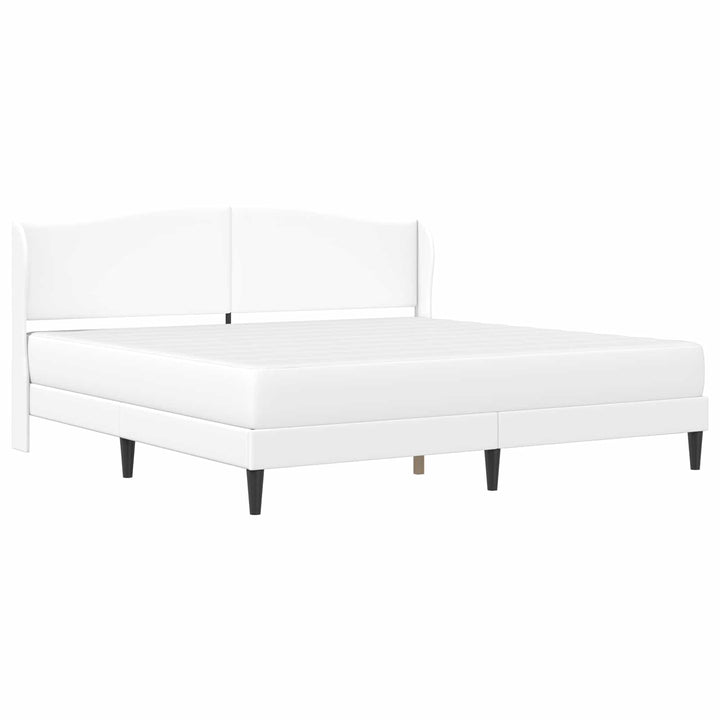 Sengestel med hovedgærde Hvid 180 x 200 cm Kunstlæder