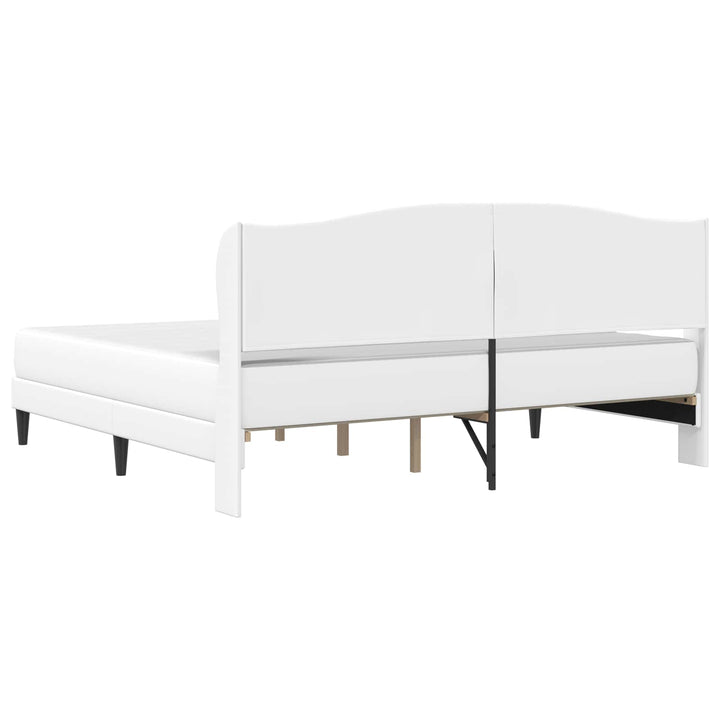 Sengestel med hovedgærde Hvid 180 x 200 cm Kunstlæder