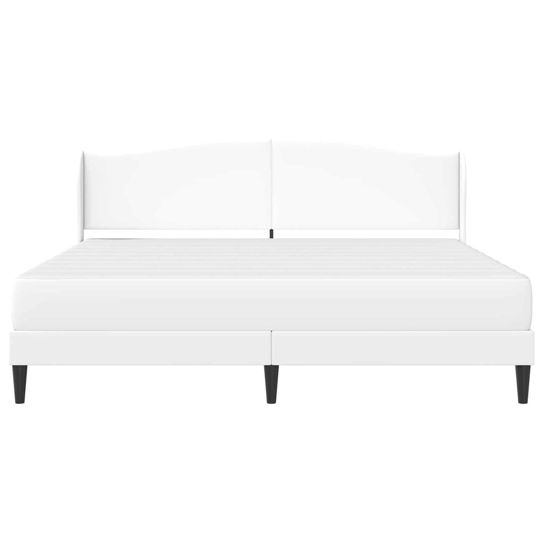 Sengestel med hovedgærde Hvid 180 x 200 cm Kunstlæder