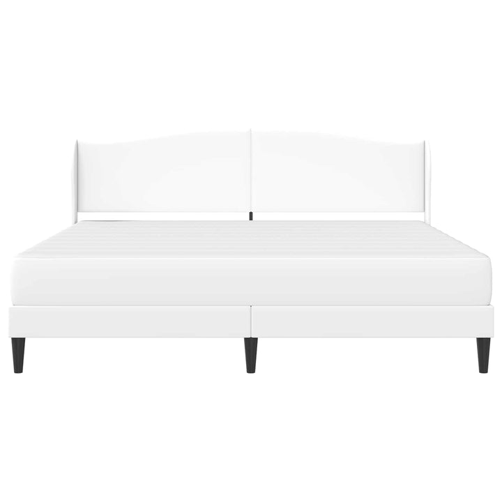 Sengestel med hovedgærde Hvid 180 x 200 cm Kunstlæder