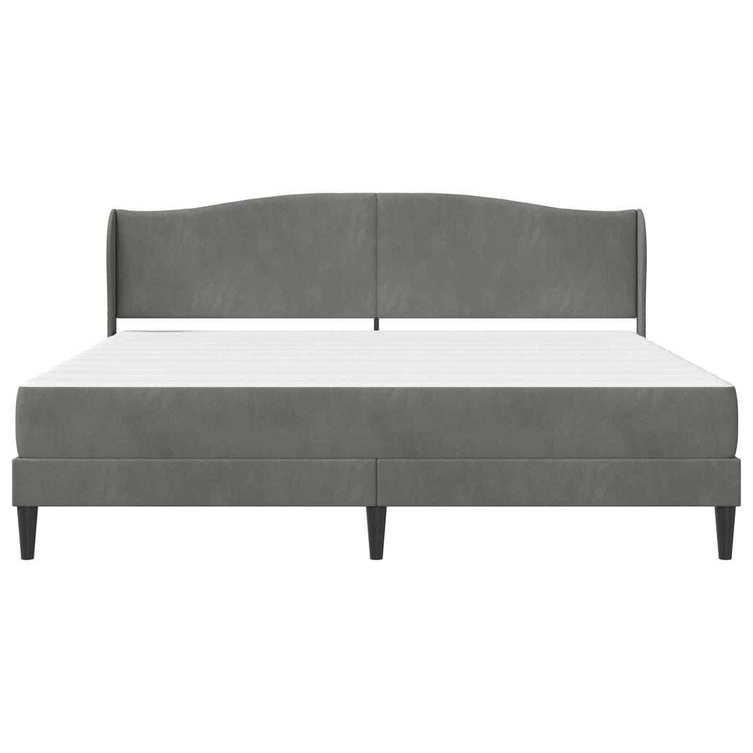 Sengestel med hovedgærde Mørkegrå 180 x 200 cm Fløjl