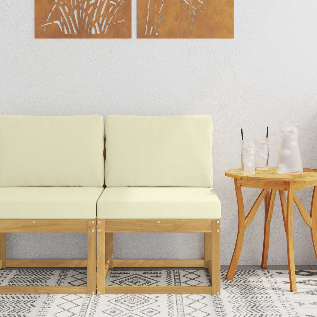 Udendørs sofagruppe Hvid og cremefarvet 59 x 63 x 73 cm