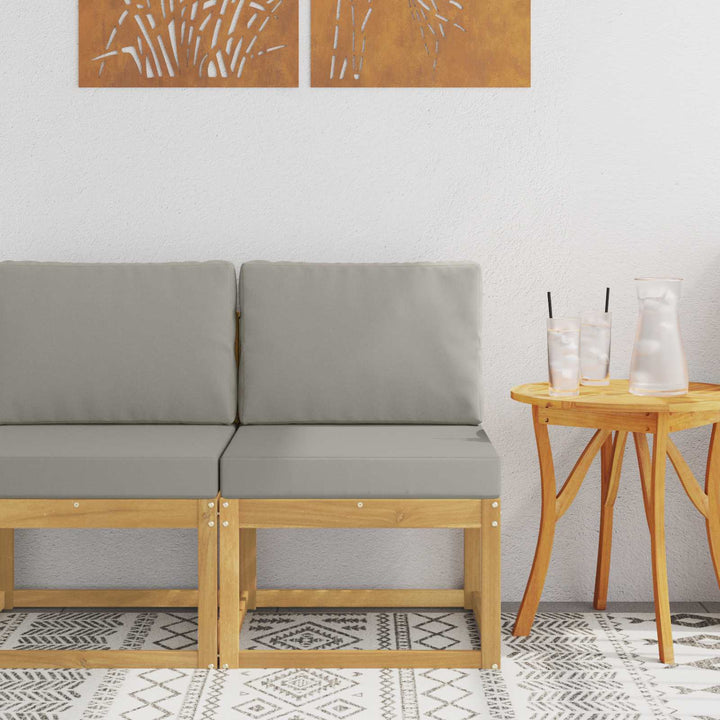 Udendørs sofagruppe Hvid og lysegrå 59 x 63 x 73 cm