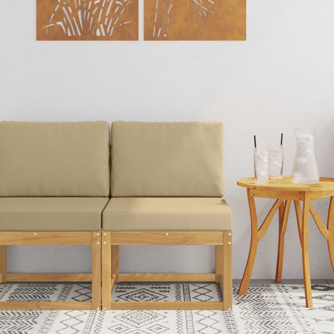 Udendørs sofagruppe Hvid og Beige 59 x 63 x 73 cm