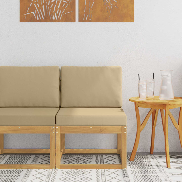 Udendørs sofagruppe Hvid og Beige 59 x 63 x 73 cm