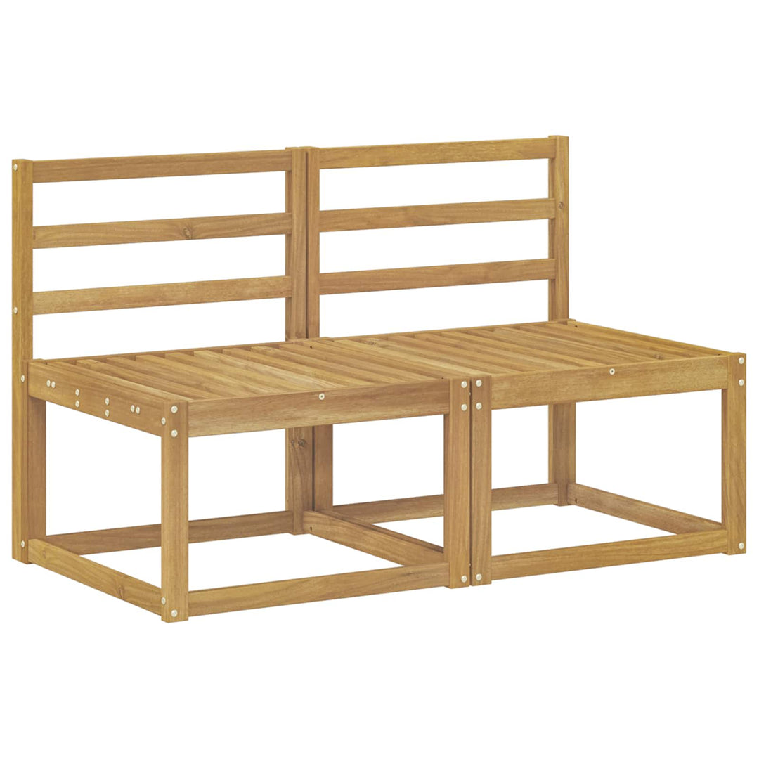 2 Stk Udendørs Mellem Sofa Massivt Akacietræ Hvid