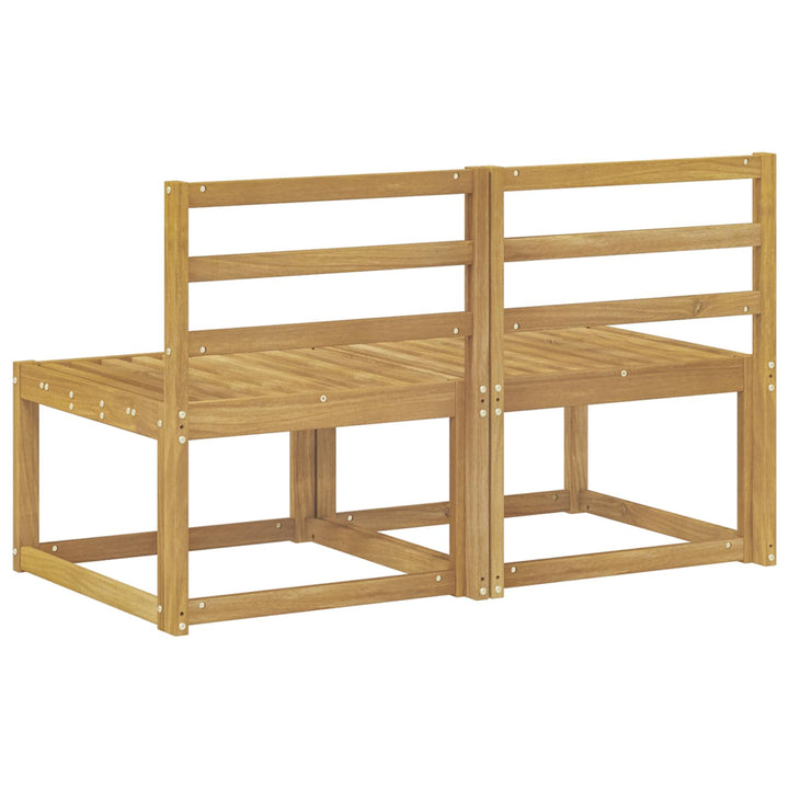 2 Stk Udendørs Mellem Sofa Massivt Akacietræ Hvid