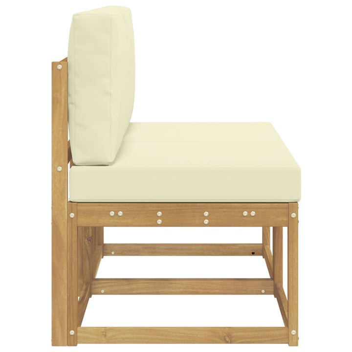 2 stk. Udendørs Mellem Sofa Massivt Akacietræ Hvid