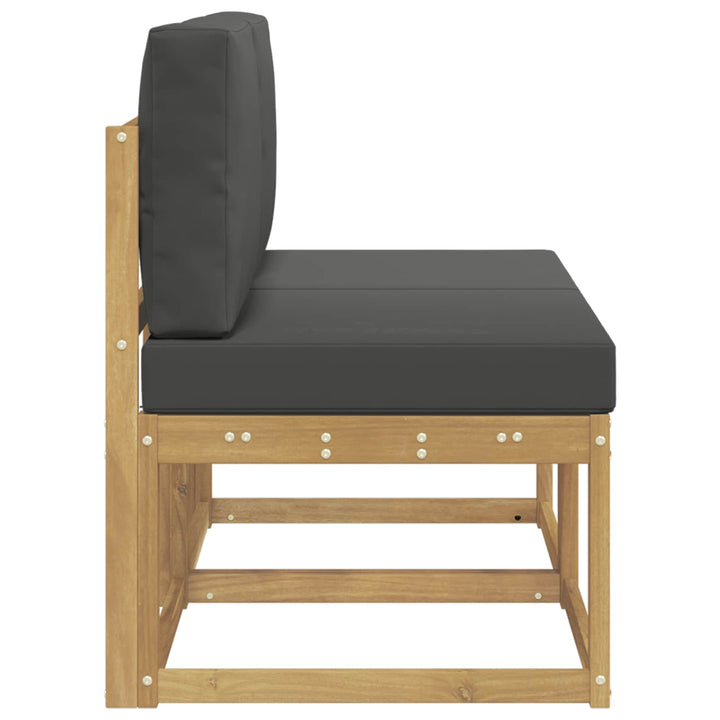 2 Stk Udendørs Mellem Sofa Massivt Akacietræ Hvid