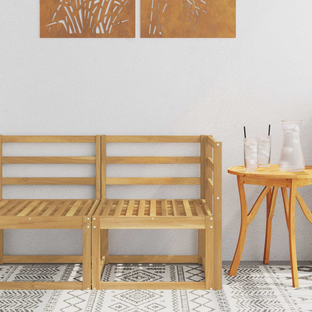 Udendørs Hjørnesofa Massivt Akacietræ Hvid 63 x 63 x 73 cm