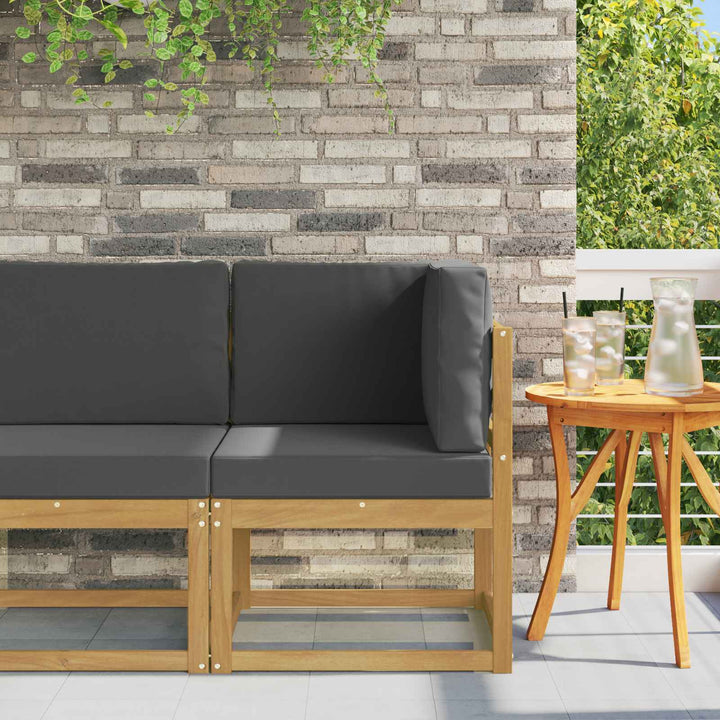 Udendørs Hjørnesofa Massivt Akacietræ Hvid