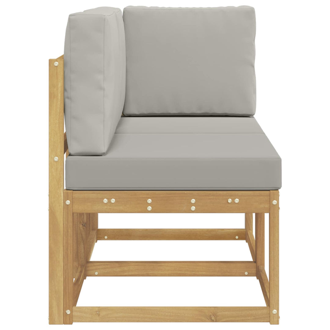 Udendørs midter- og hjørnesofa 2 Stk Hvid Massivt Akacietræ