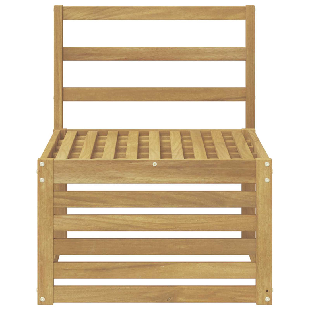 Udendørs Mellem Sofa Massivt Akacietræ Hvid 63 x 59 x 73 cm