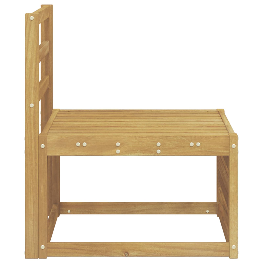 Udendørs Mellem Sofa Massivt Akacietræ Hvid 63 x 59 x 73 cm
