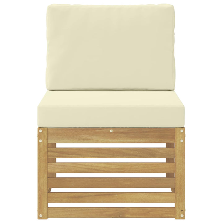 Udendørs Mellem Sofa Massivt Akacietræ Hvid