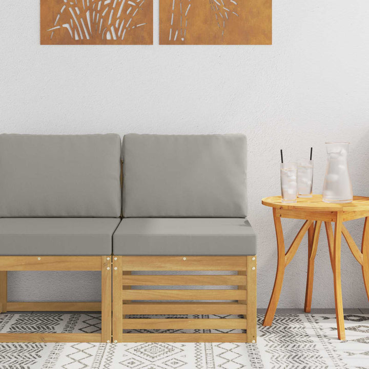 Udendørs Mellem Sofa Massivt Akacietræ Hvid
