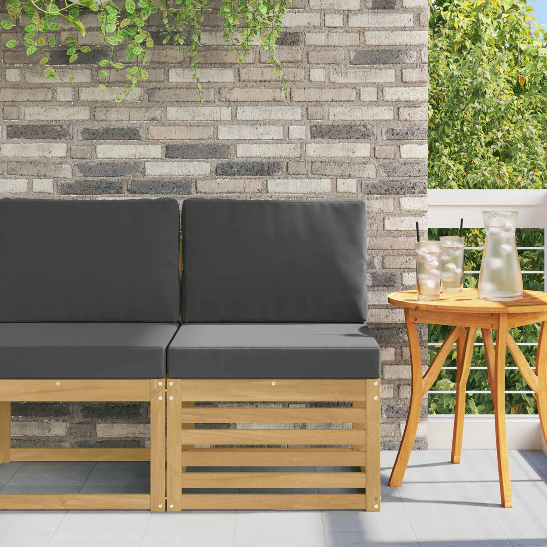 Udendørs Mellem Sofa Massivt Akacietræ Hvid