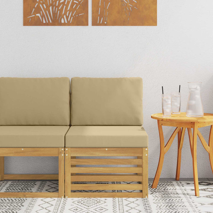 Udendørs Mellem Sofa Massivt Akacietræ Hvid