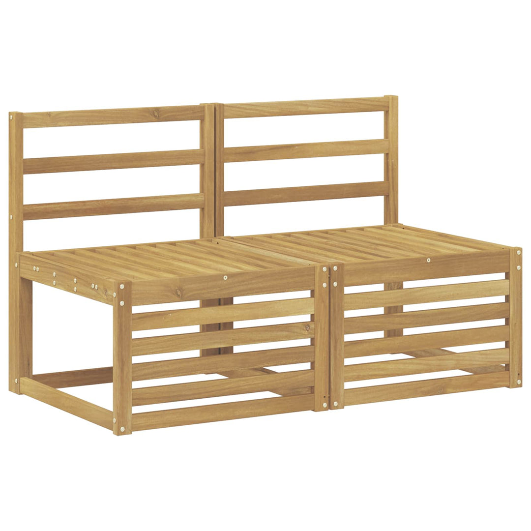 2 Stk Udendørs Mellem Sofa Massivt Akacietræ Hvid