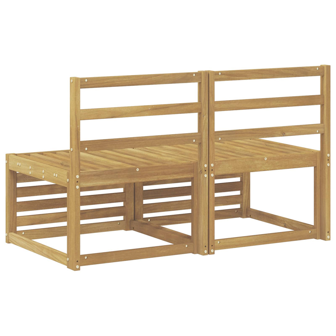 2 Stk Udendørs Mellem Sofa Massivt Akacietræ Hvid