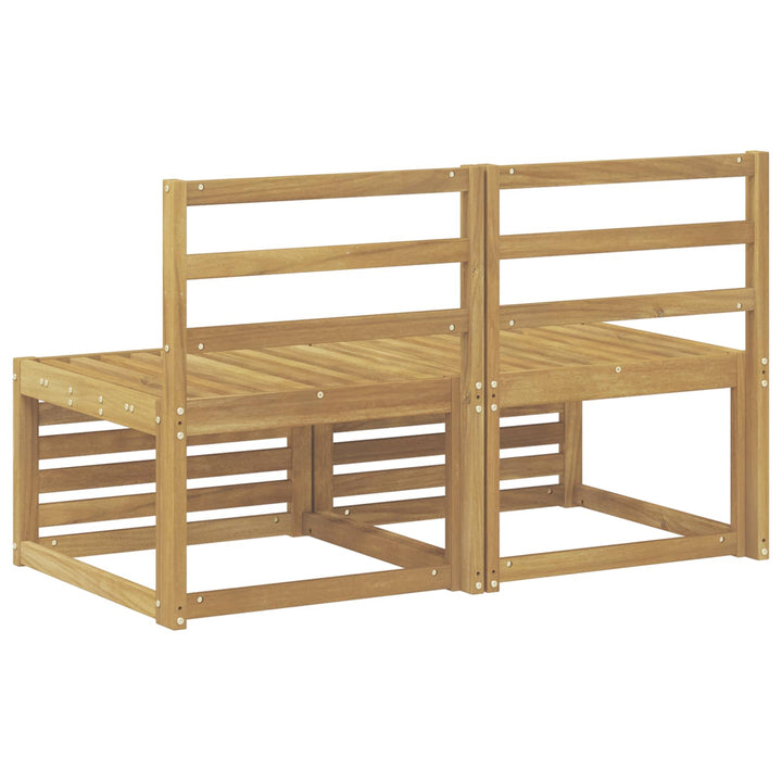 2 Stk Udendørs Mellem Sofa Massivt Akacietræ Hvid