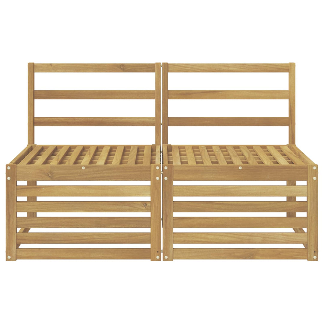 2 Stk Udendørs Mellem Sofa Massivt Akacietræ Hvid