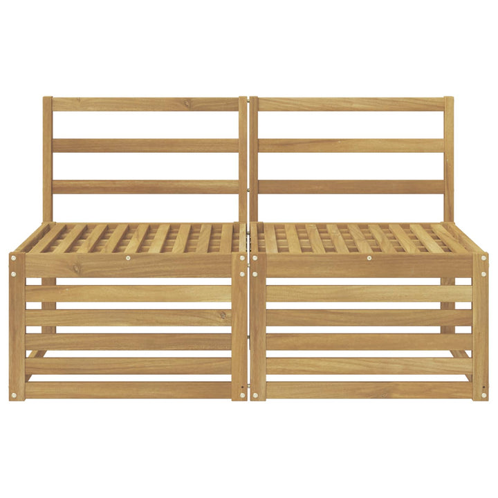 2 Stk Udendørs Mellem Sofa Massivt Akacietræ Hvid