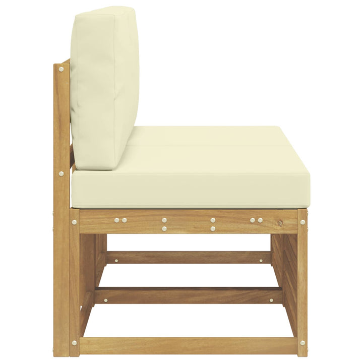2 Stk Udendørs Mellem Sofa Massivt Akacietræ Hvid