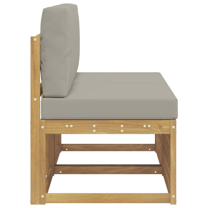 2 Stk Udendørs Mellem Sofa Massivt Akacietræ Hvid