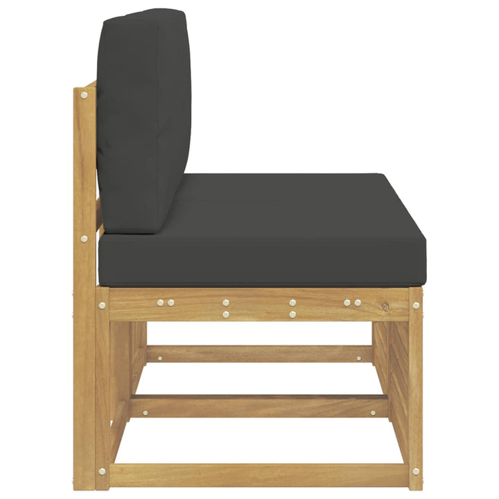 2 Stk Udendørs Mellem Sofa Massivt Akacietræ Hvid