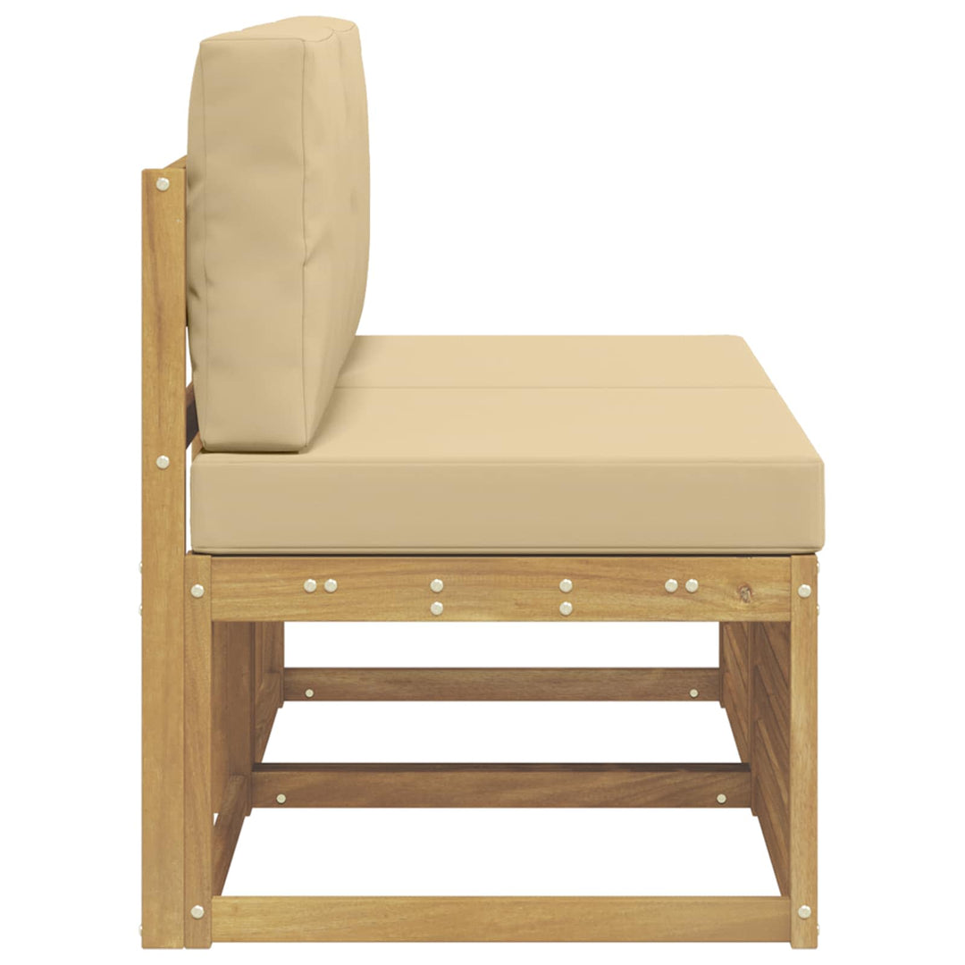 2 Stk Udendørs Mellem Sofa Massivt Akacietræ Hvid