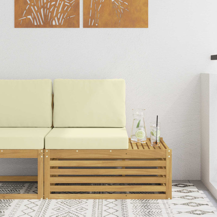Udendørs Sektionel Sofa Enheder med pude Hvid og cremefarvet