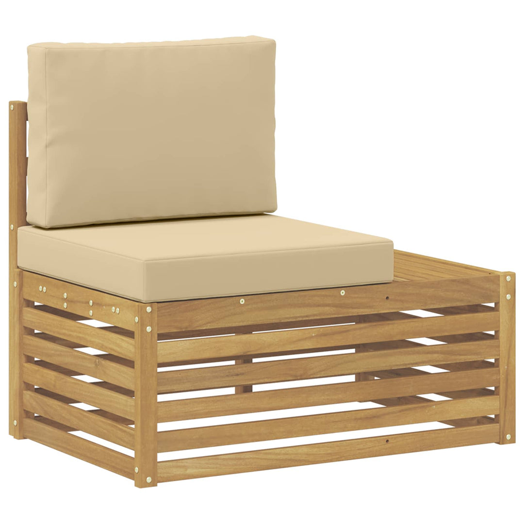 Udendørs end sofa Hvid 91 x 63 x 73 cm Massivt Akacietræ