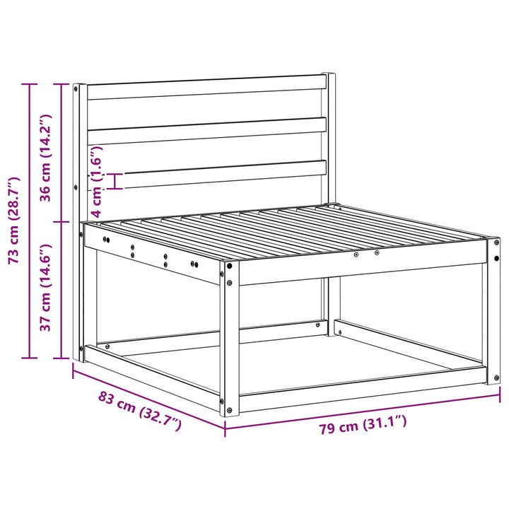 Udendørs Mellem Sofa Hvid 79 x 83 x 73 cm