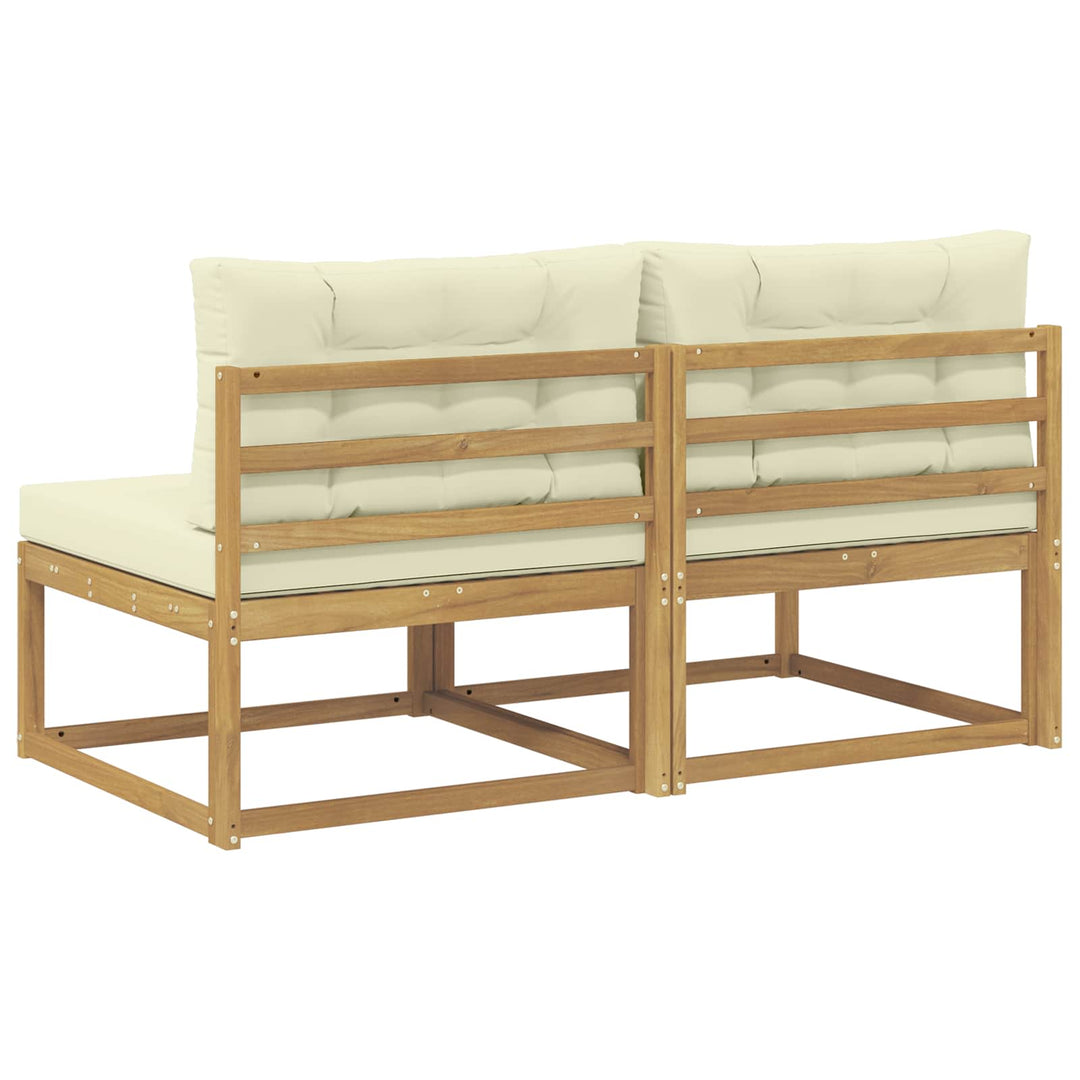 2 Stk Udendørs Mellem Sofa Polyester Hvid