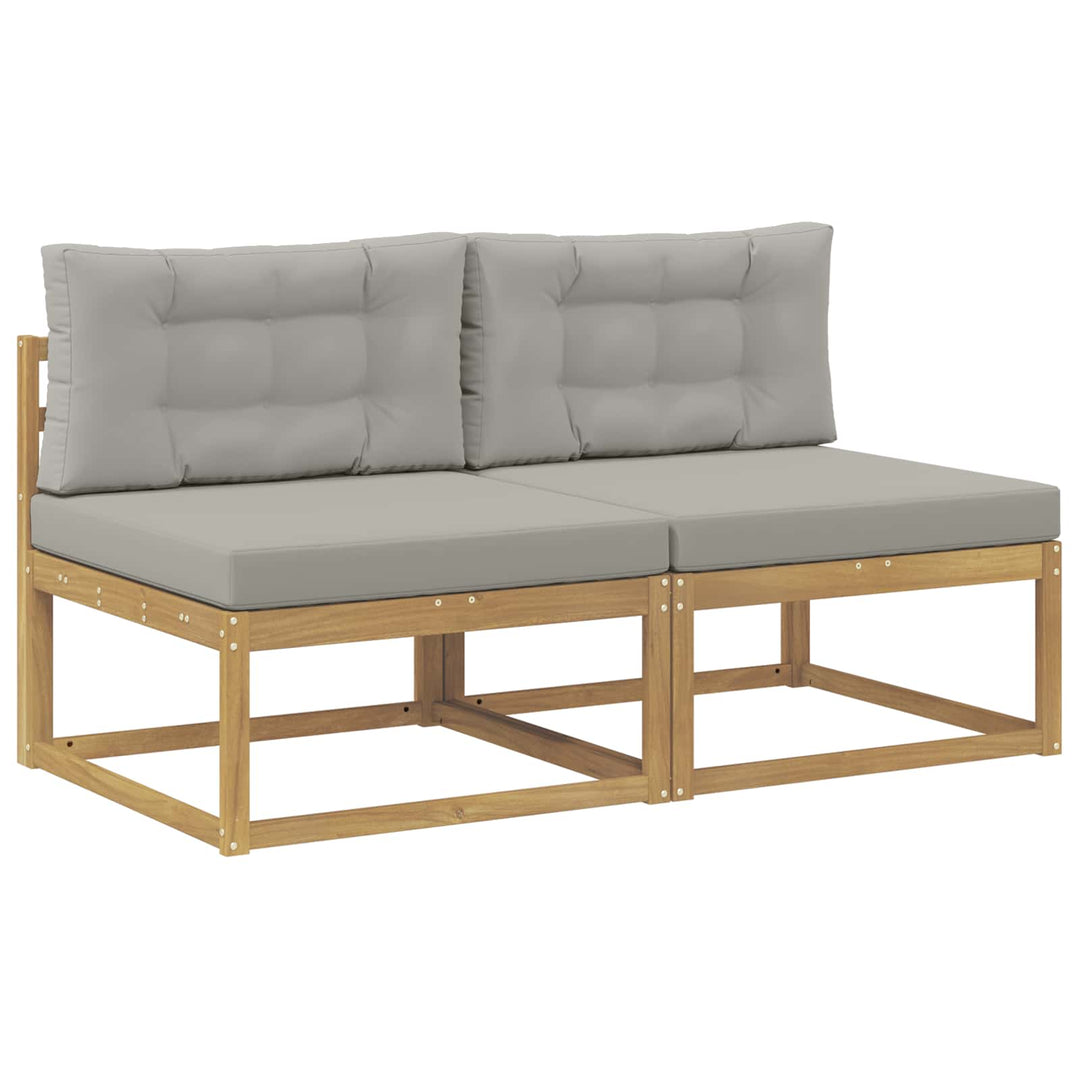 2 Stk Udendørs Mellem Sofa Polyester Hvid