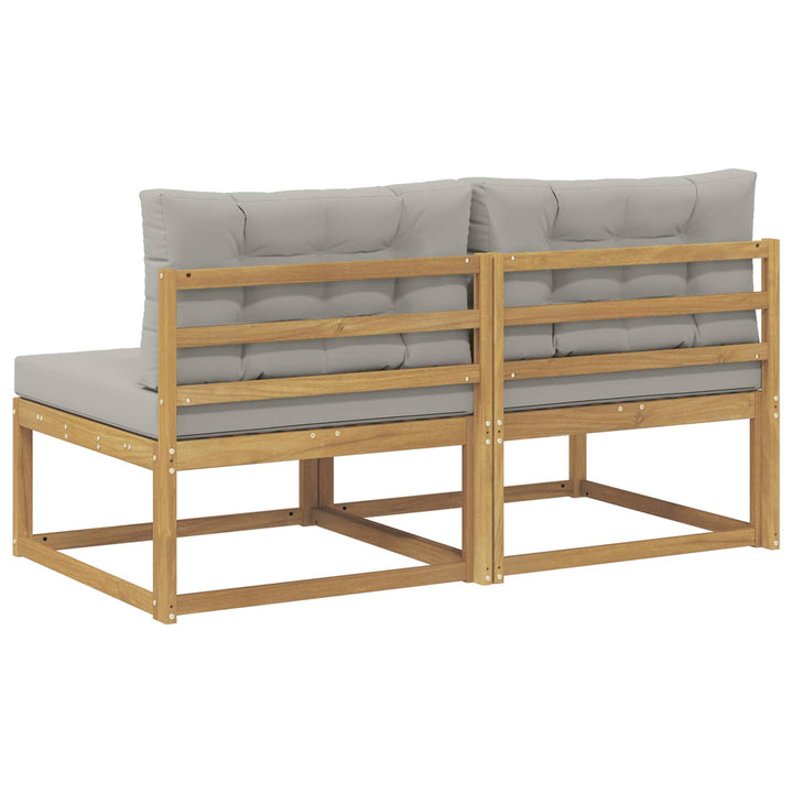 2 Stk Udendørs Mellem Sofa Polyester Hvid
