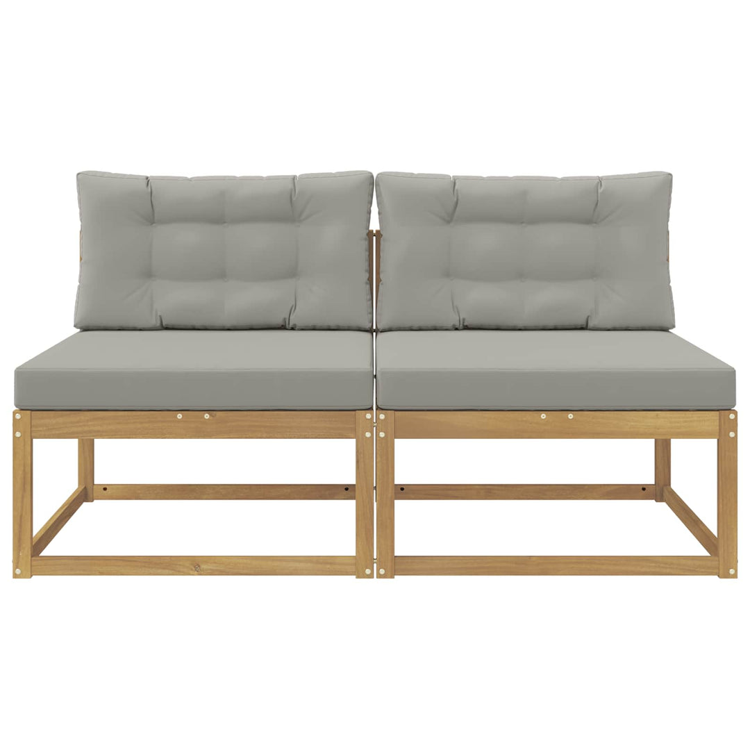 2 Stk Udendørs Mellem Sofa Polyester Hvid