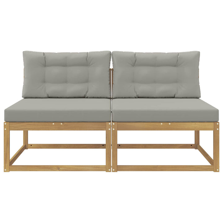 2 Stk Udendørs Mellem Sofa Polyester Hvid