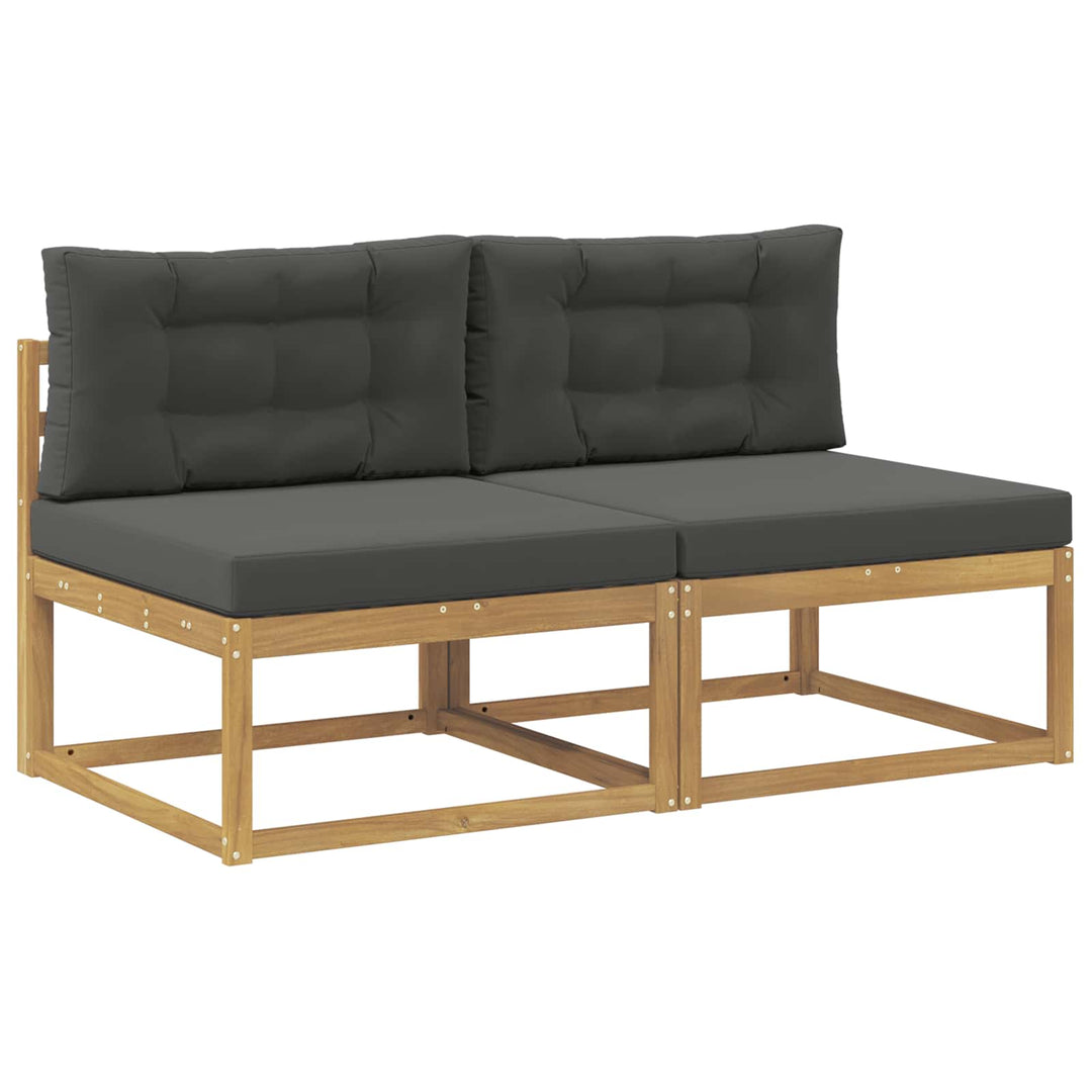 2 Stk Udendørs Mellem Sofa Polyester Hvid