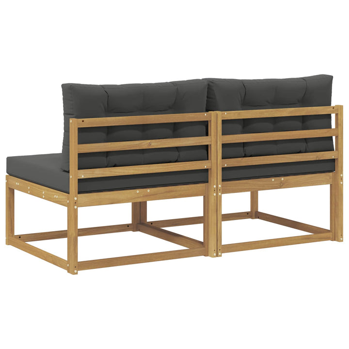2 Stk Udendørs Mellem Sofa Polyester Hvid