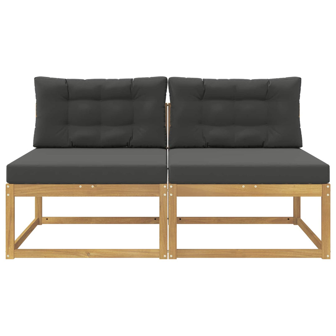 2 Stk Udendørs Mellem Sofa Polyester Hvid