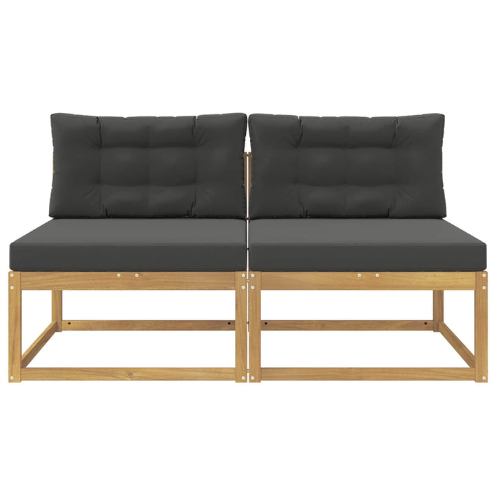 2 Stk Udendørs Mellem Sofa Polyester Hvid