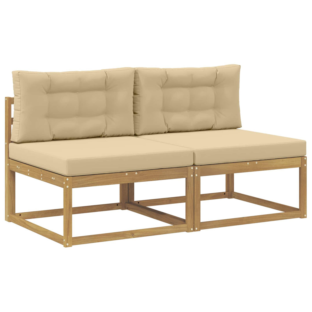 2 Stk Udendørs Mellem Sofa Polyester Hvid